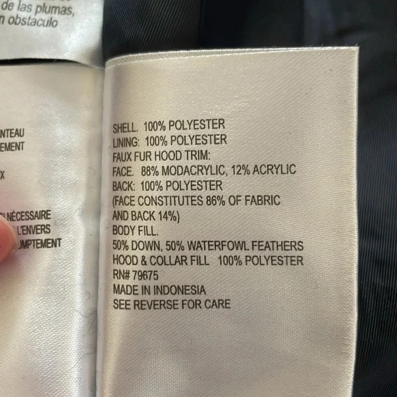 Michael Kors Longline Belted Puffer Coat Women’s XXS Navy Faux-Fur-Trim Jacket - Picture 5 of 16